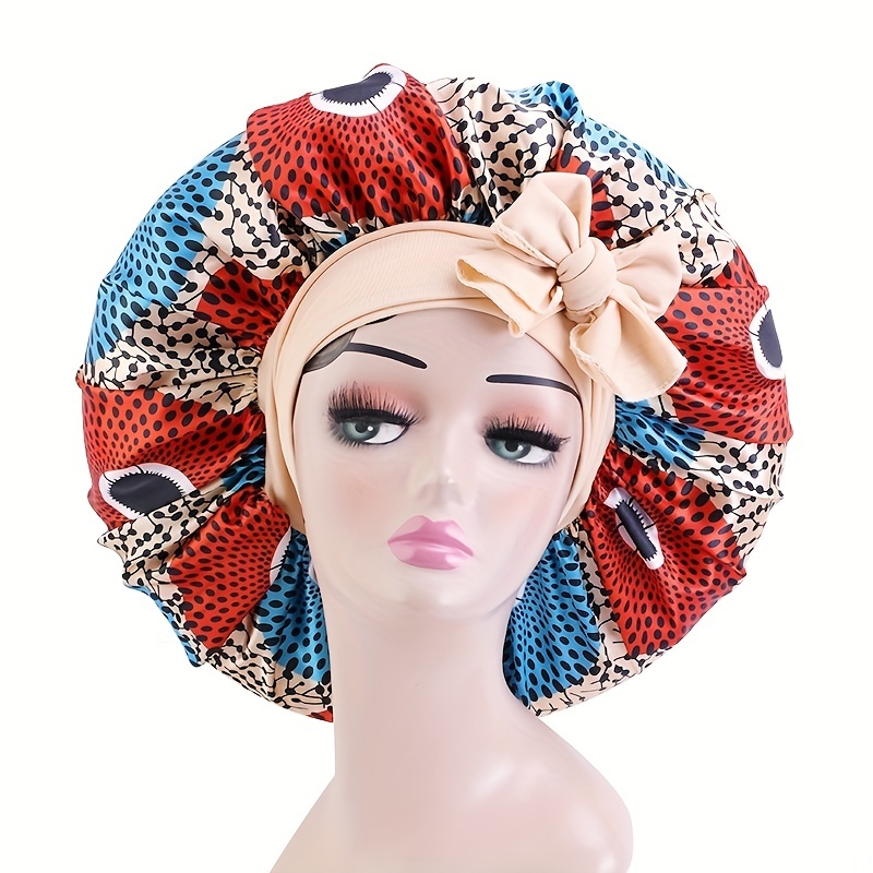 Satin Bonnet for Women, Silk Bonnet for Curly Hair Bonnet for Black Women  Satin Hair Ankara African Print Head Scarf Head Wrap