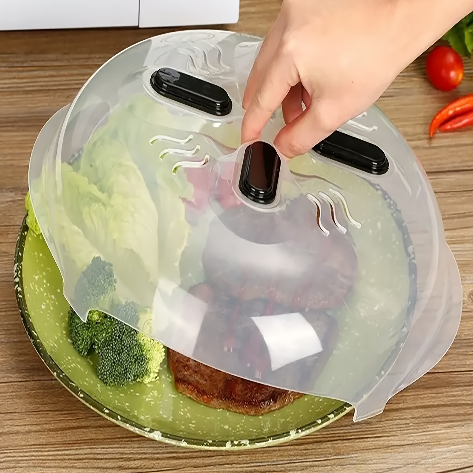 Clear Magnetic Microwave Cover With Steam Vents - Anti-splatter