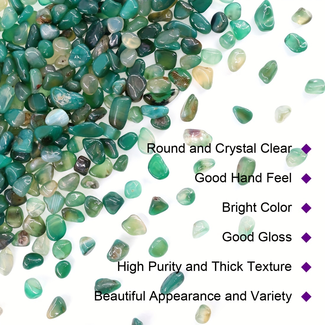 Natural Green Agate Chip Polished Tumbled Stone