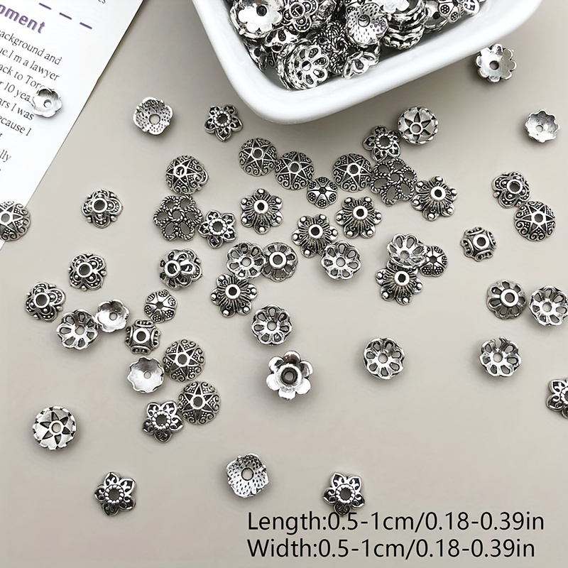 Mix Flower Hollow Torus Beads Antique Bead End For - Temu