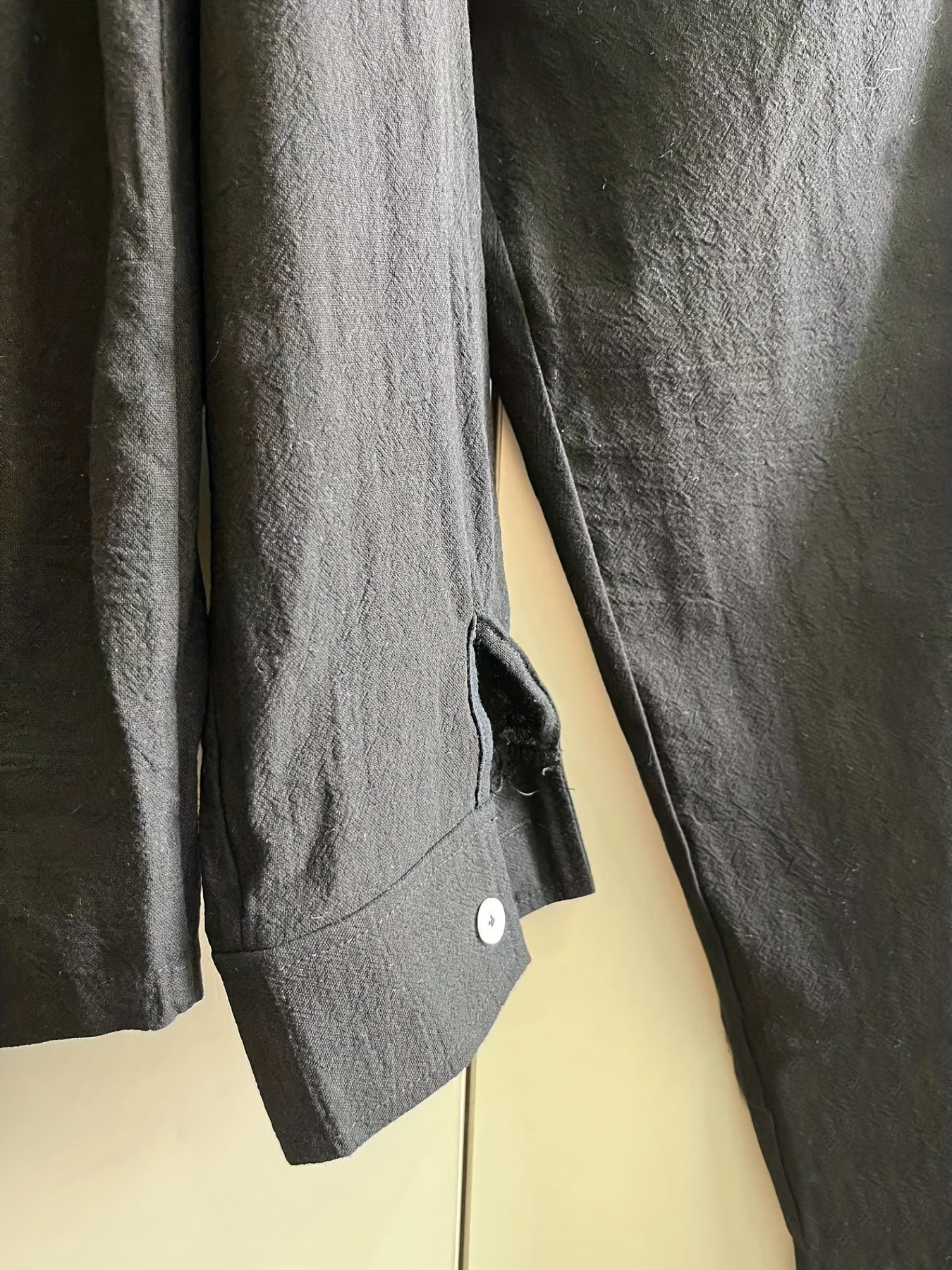 Minimalist Solid Two piece Pants Set Long Sleeve Button - Temu