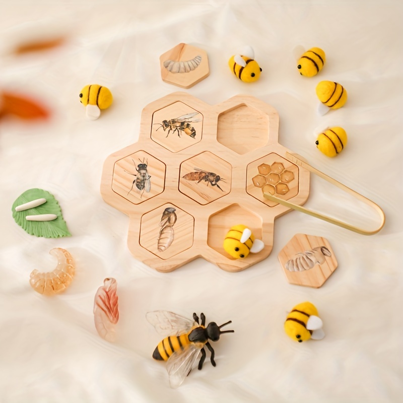 Baby Honeycomb Box Toys Children Grab Bee Games Clip Bee Toy Color  Recognition Intelligence Toy Montessori
