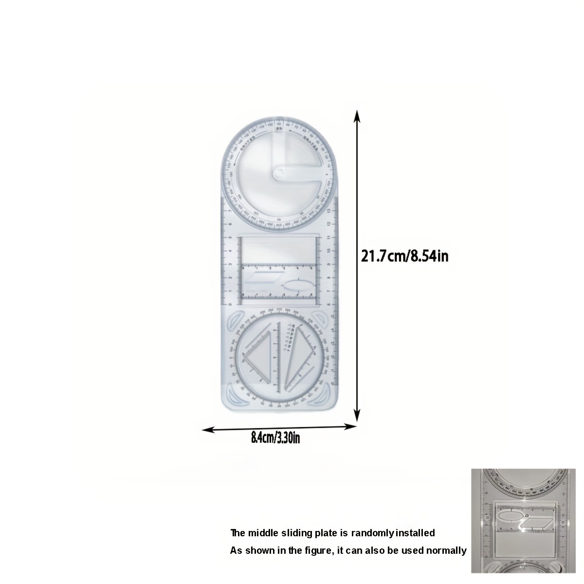 Newly Multifunctional Geometric Ruler, Geometric Drawing Template