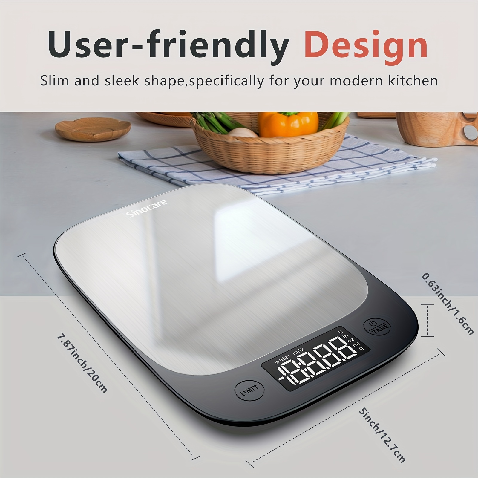 Smart Electronic Food Scale 3000g / 0.1g LED Display Digital Food Kitchen  Scale 