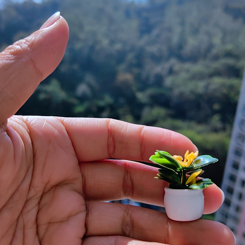 4pcs Casa De Muñecas Plantas En Maceta Artificiales En Miniatura Estatua De  Planta Pequeña Bonsai Casa De Muñecas Mini Planta En Maceta Maceta De Flor