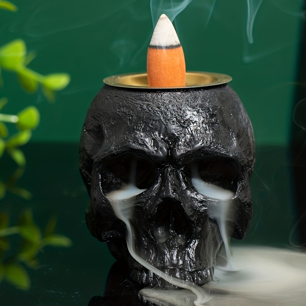 1pc Classic Resin Incense Holder, Tabletop Decorative Aromatherapy Holder For Halloween, Family Themed Floor Mounted Ornament, No Electricity Needed