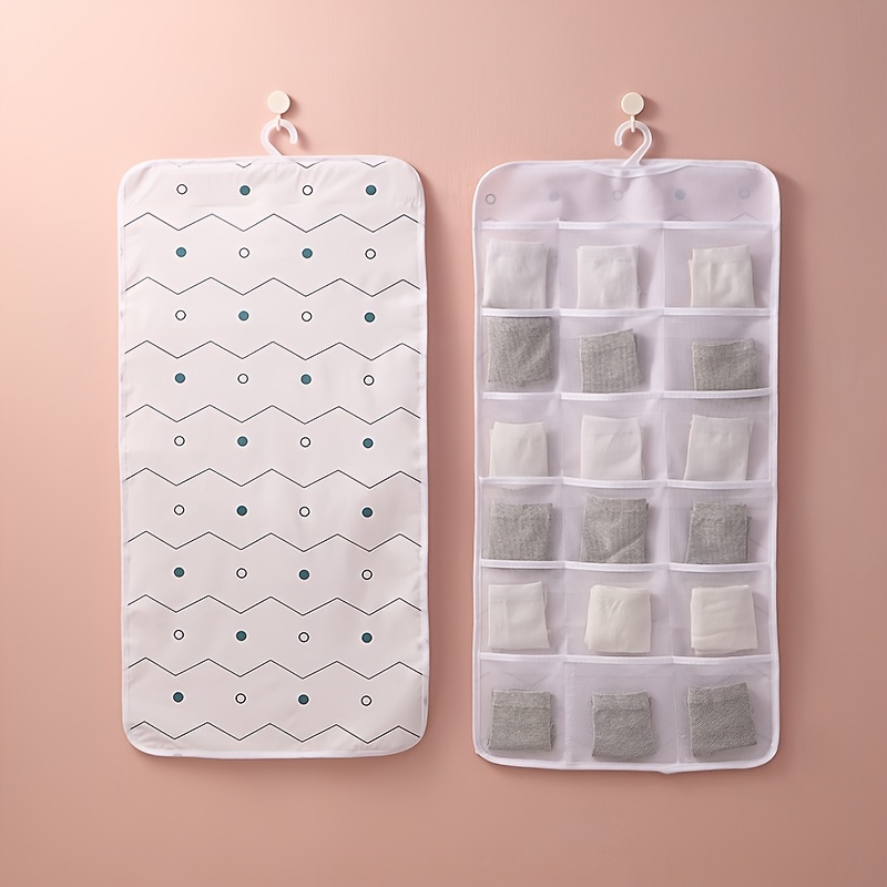 Hanging Closet 16 Clear Pocket Organizer, Socks Underwear Storage