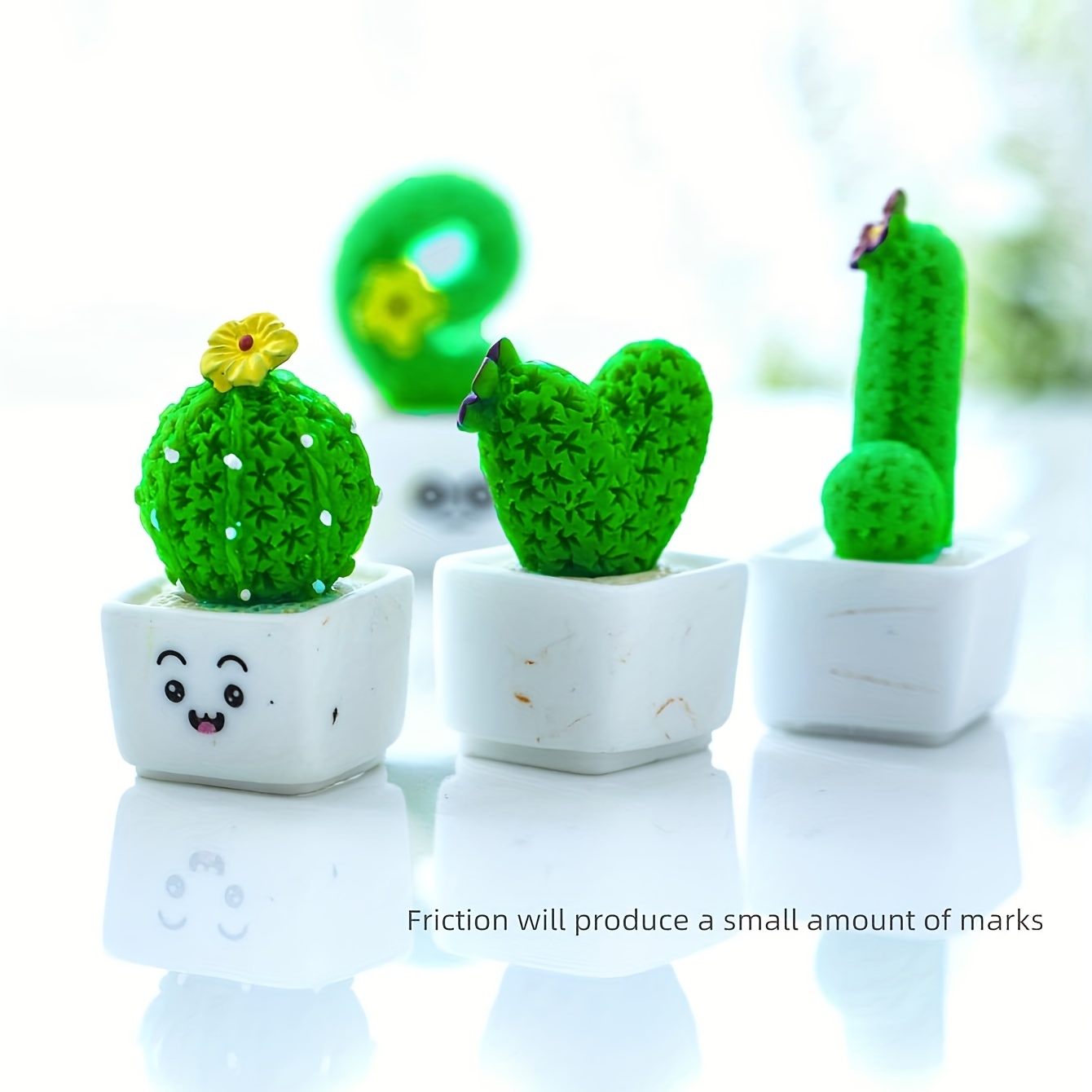 4 Pièces Décoration Pour Voiture En Forme De Cactus Créatif Et Mignon En  Résine, Mini Pot De Plantes, Mode en ligne