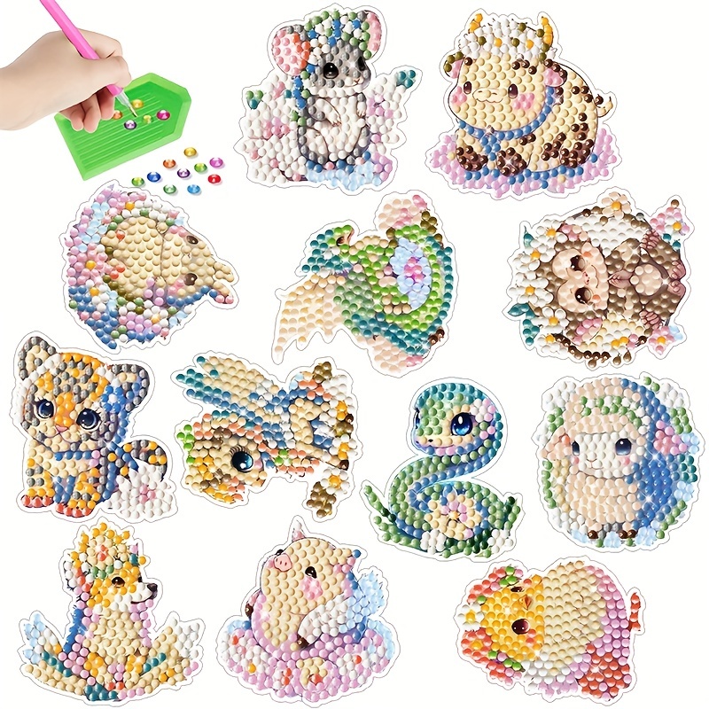 Kids Diamond Painting Gem Art Stickers Supplies Set 4Pcs Window Arts and  Crafts for Kids Ages 8-12 Suncatcher Kits Great Birthday Gifts Ideas for  4-6