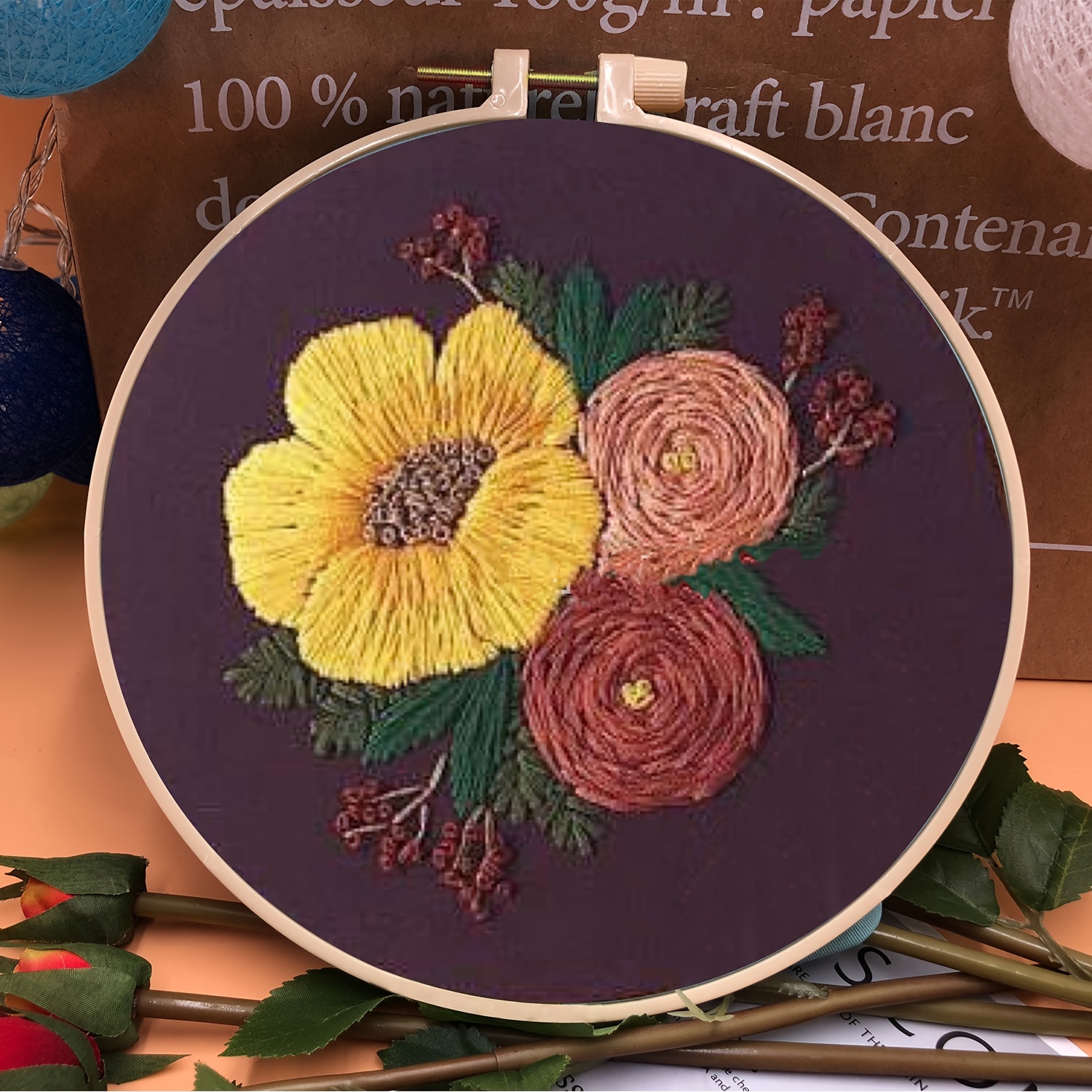 Embroidery Kit with Patterns and Instructions DIY Beginner Cross