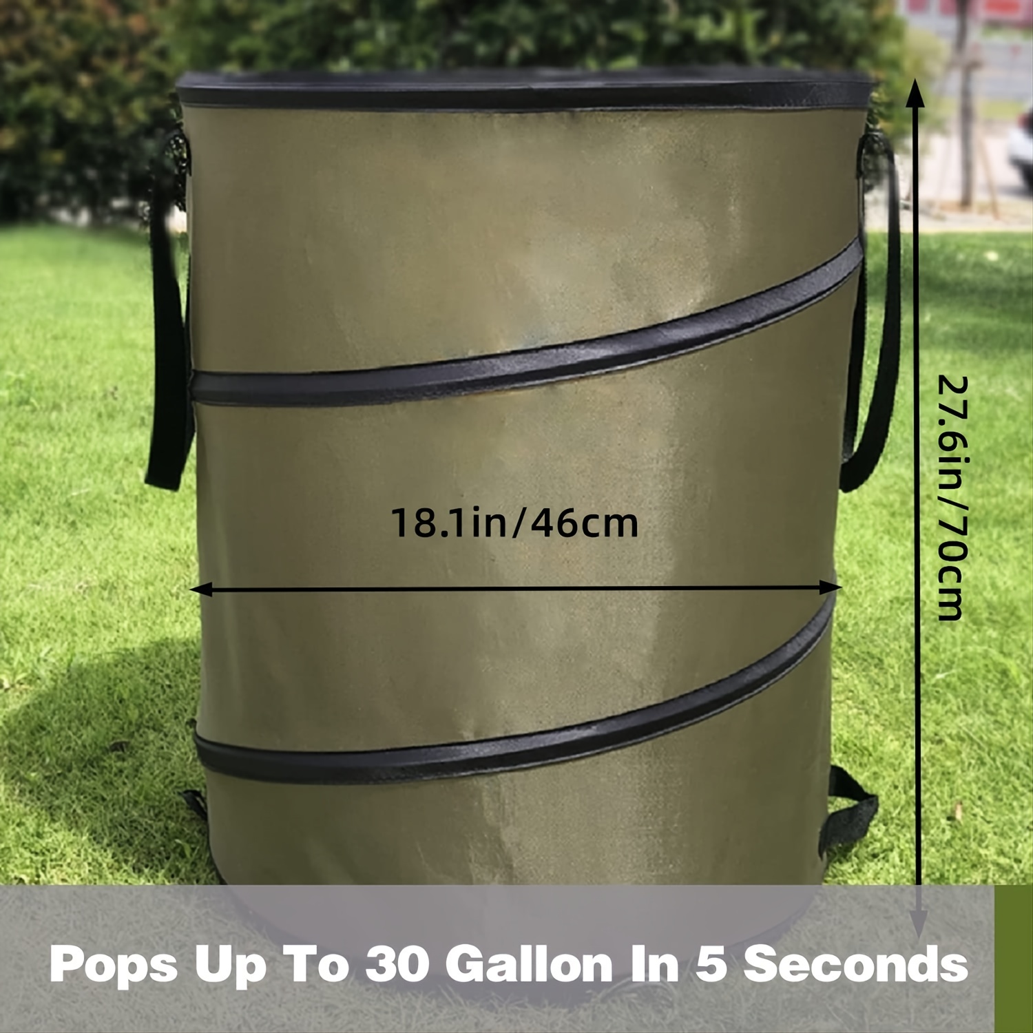 Garden Supplies 30 Gallon Pop up Outdoor Trash Can Large - Temu
