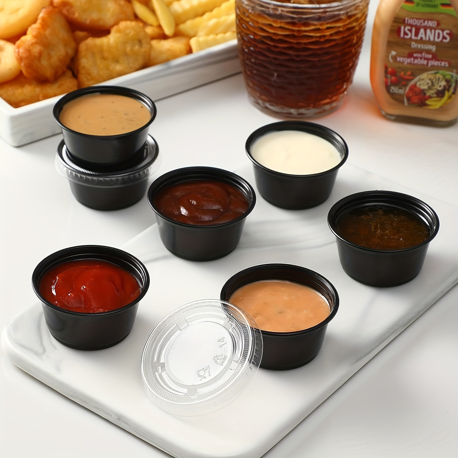 Disposable Plastic Portion Cups With Lids Souffle Cups Clear - Temu