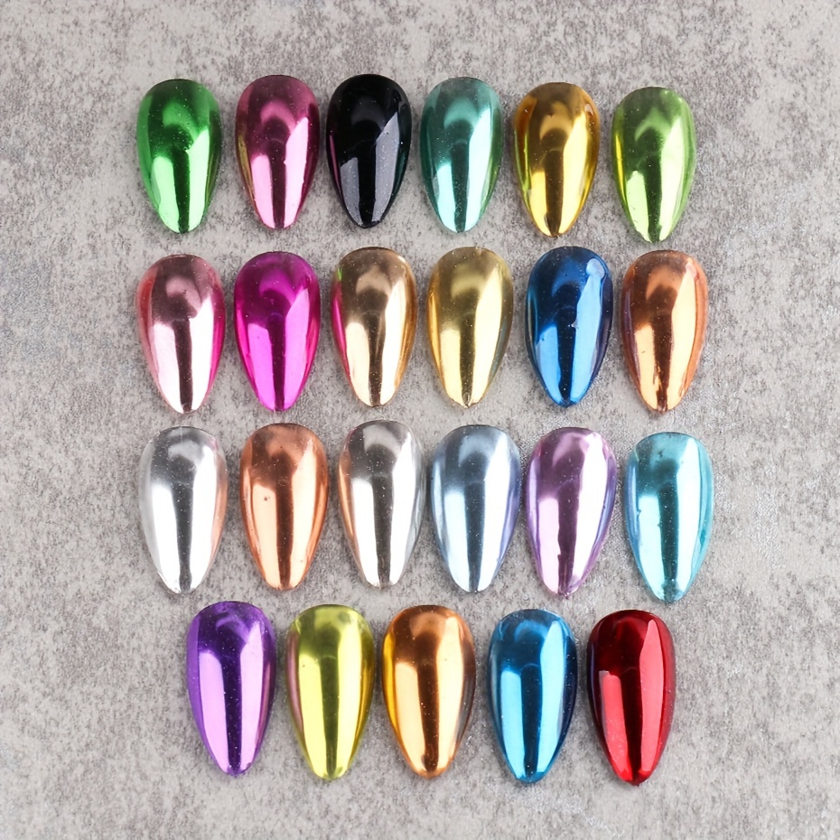 Metallic Chrome Nail Powder Set Y2k Magic Mirror Decor - Temu