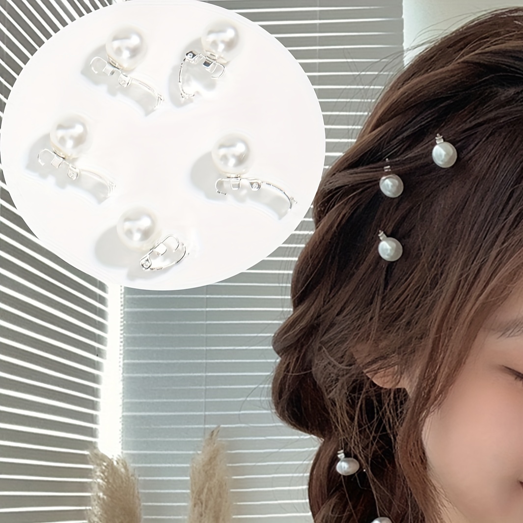 10 Pinzas Pelo Perlas Imitación Elegantes Pinzas Flequillo - Temu