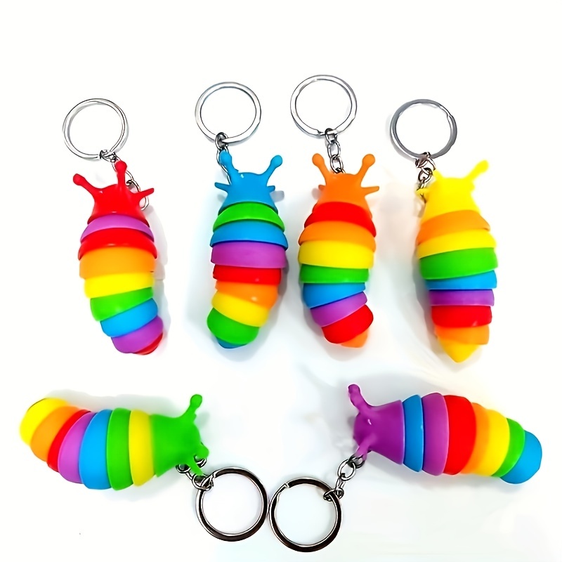 5pcs/set New Style Bubble Pop Bracelet, Colorful Mini Keychain Pendant,  Backpack Pendant, Fingertip Bubble Pop, Kids' Stress Relief Toy