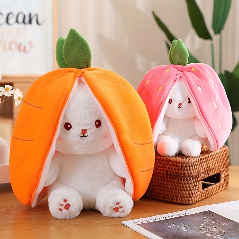 Buy Zipper Reversible Strawberry Bunny Soft Toy for Kids Playing