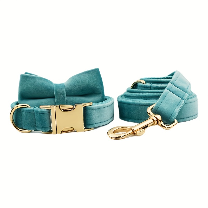 Pet collar in Tiffany Blue leather, large.