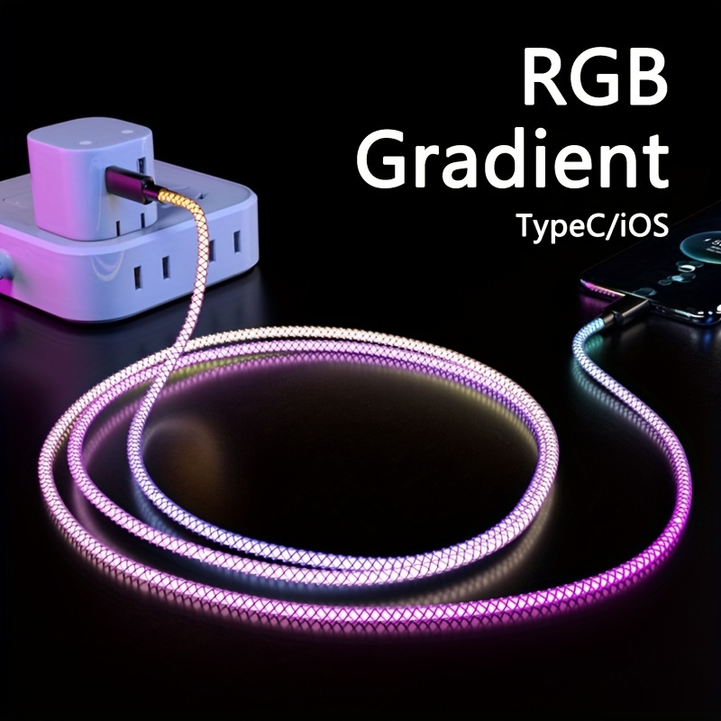 LED Light Up Charging Charger Cable USB Data Cord iPhone Android Type C  Phone