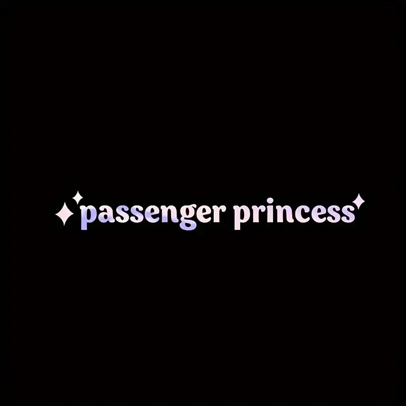 Passenger princess decal sticker for car rear view mirror (white)