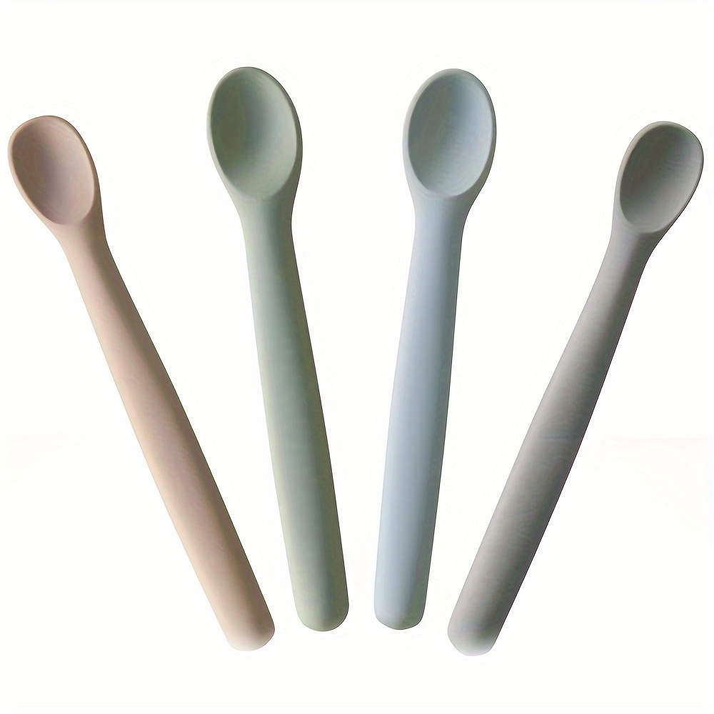 Silicone Baby Spoon Soft tip Spoon Bendable Baby Training - Temu