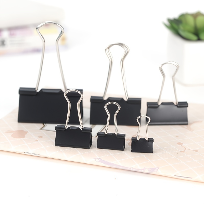 12pcs Black Long Tail Clip, Simple Metal Dovetail Clip, Learning And Office  Stationery, Portable Storage Small Clip