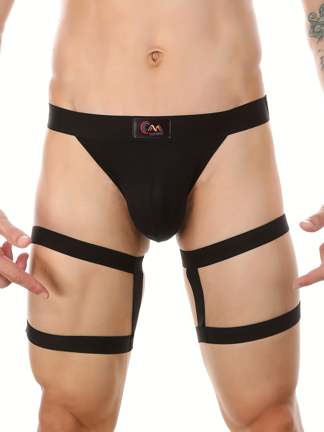 Male Thong with Metal Ring, Open Crotch G-String Underwear - Stylish Design