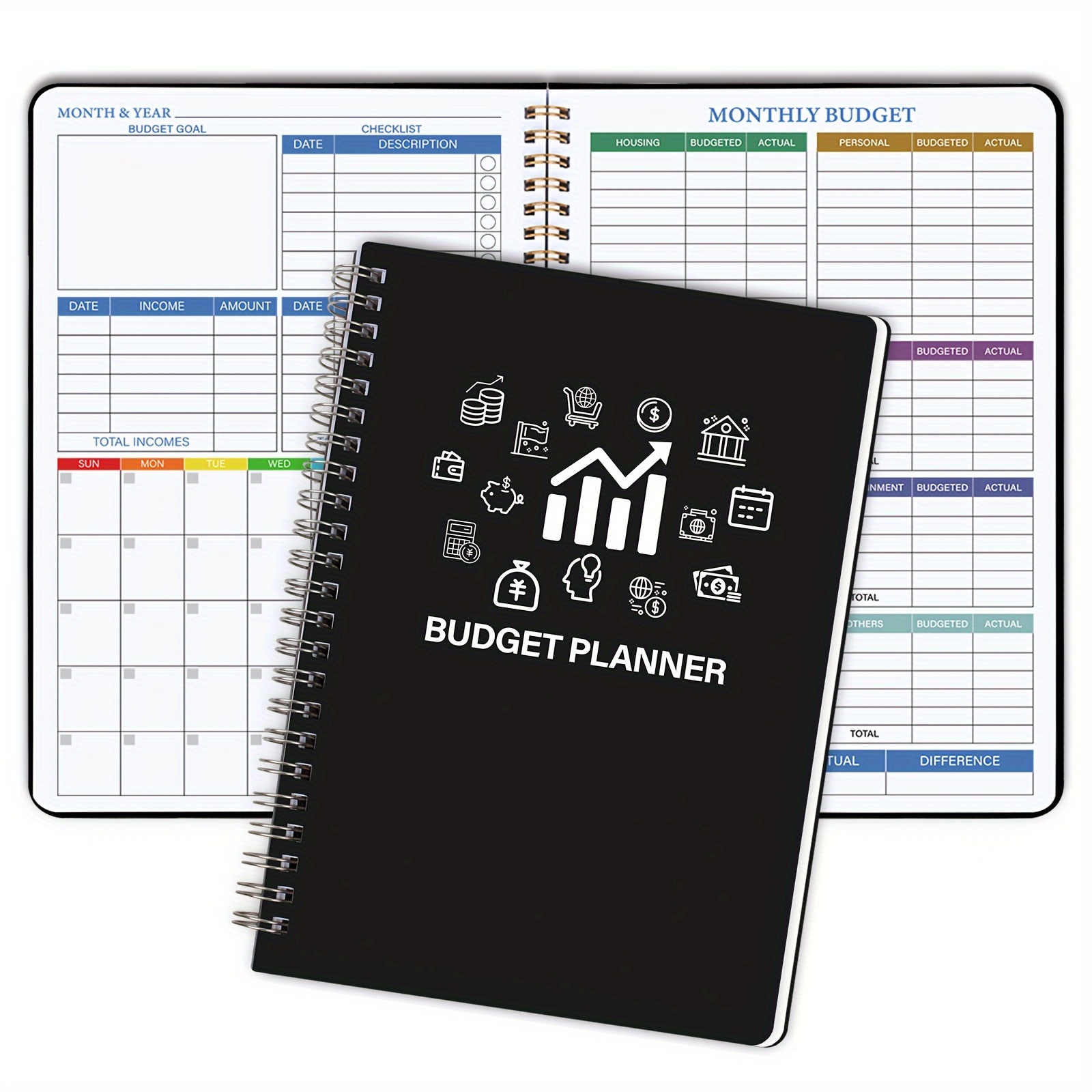 Planificateur de budget non daté et organiseur de factures