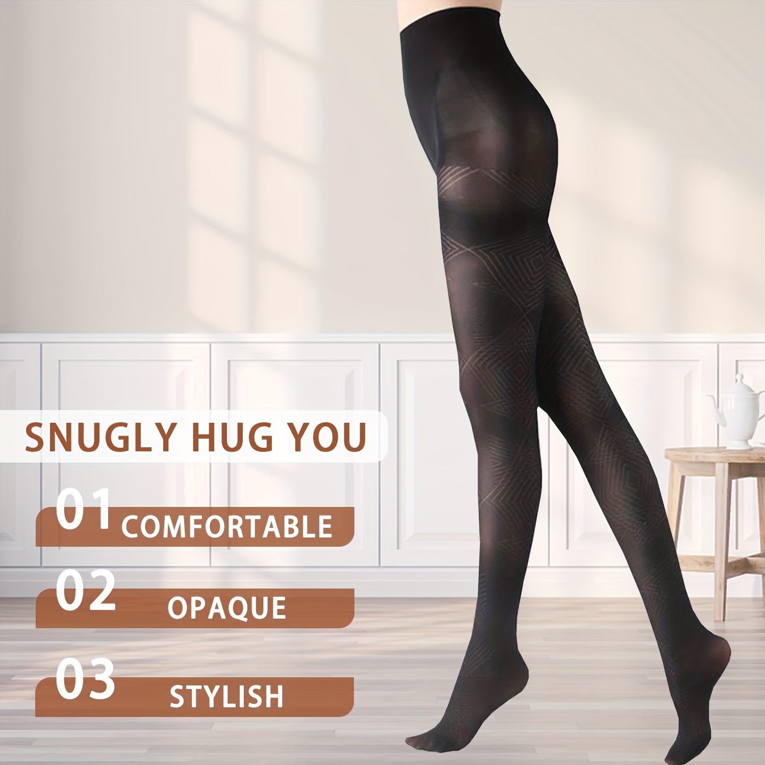 Opaque Slim Tights Comfy High Waist Footed Pantyhose Women's - Temu