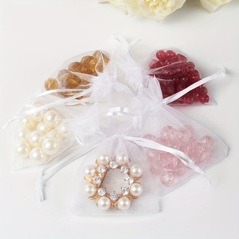 Buy MOTYAWN 100pcs White Organza Bags 2x3 inch Sheer Drawstring Gift Bags  Jewelry Pouches Wedding Party Christmas Favor Gift Bags, Little Mesh Gift Pouches  Mini Candy Bags for Small Presents Earrings Online