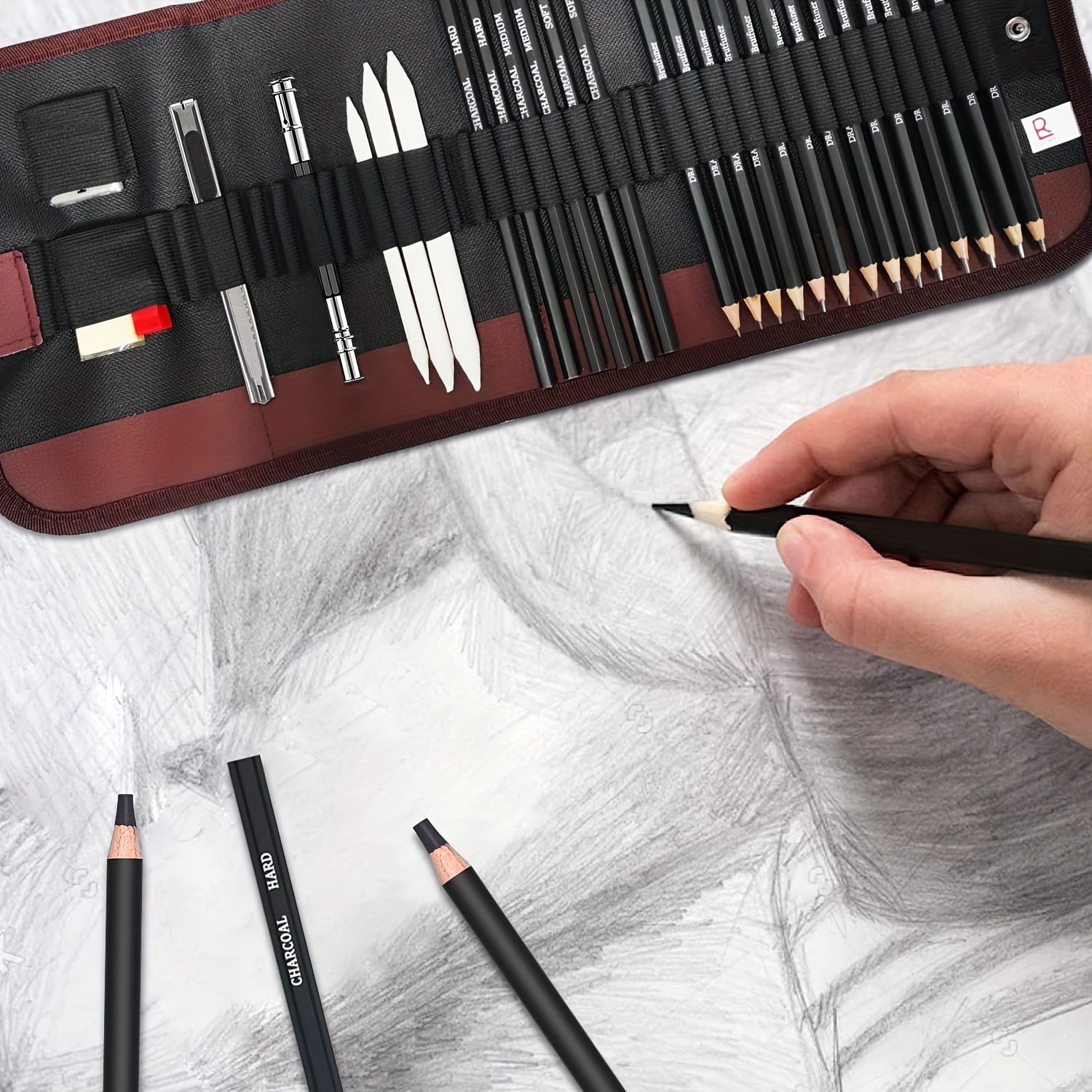 Sketch Pencils Art Supplies Kit Professional Sketching Art Graphite  Charcoal SET