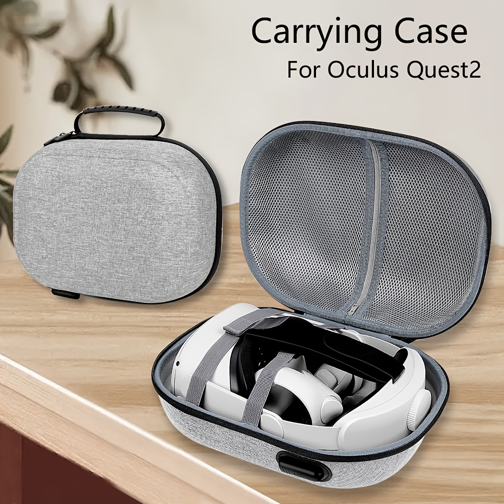 Carrying Case For Oculus Quest 2 (Light Gray), Hard Carry Case Compatible  With Oculus Quest 2 VR All-in-One VR Gaming Headset And Touch Controllers Fo