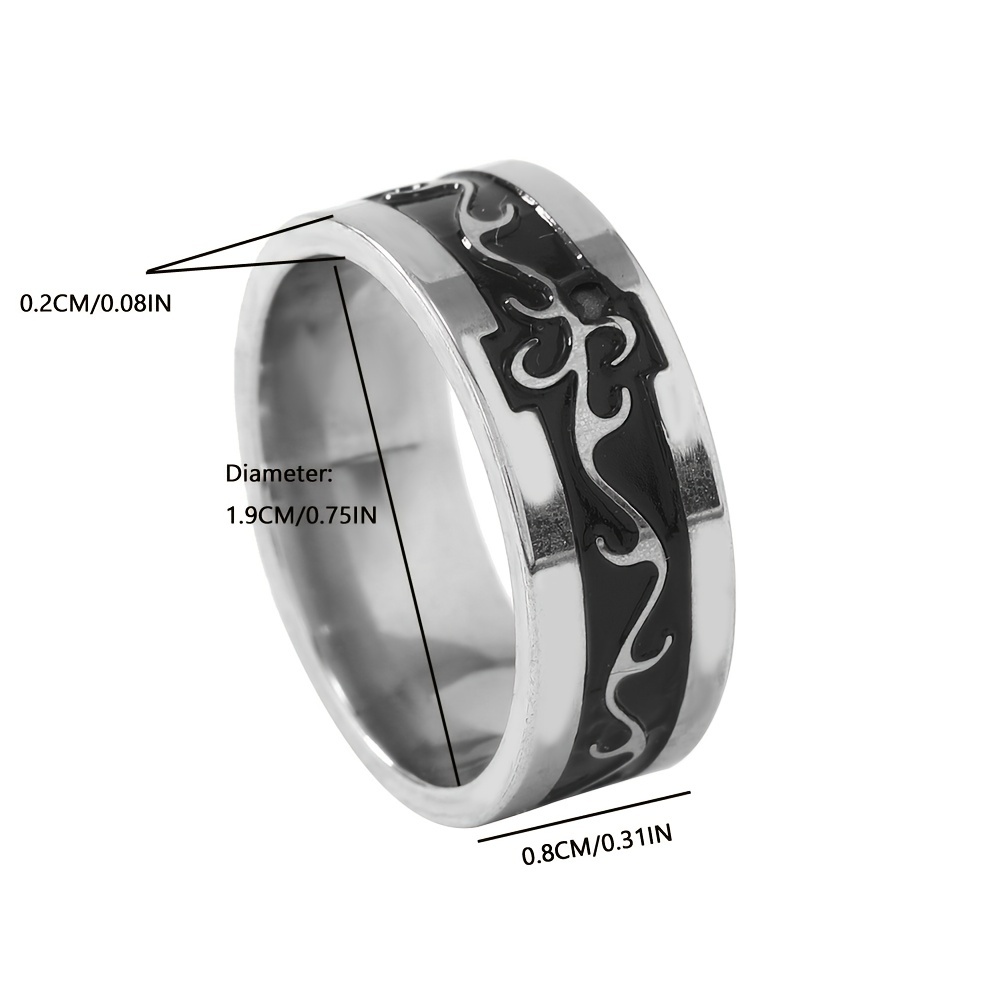 Fashion Men's Dragon Pattern Stainless Steel Ring Rotating Ring Temu