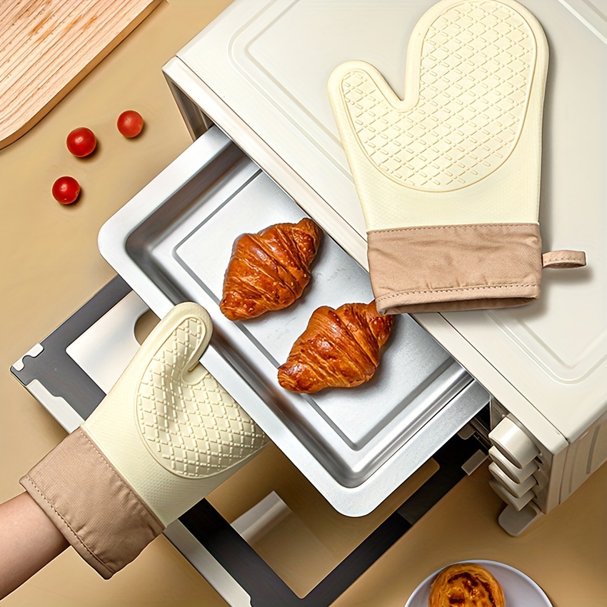 1pc Silicone Oven Mitts; Heat Insulation Pad; Nordic Style