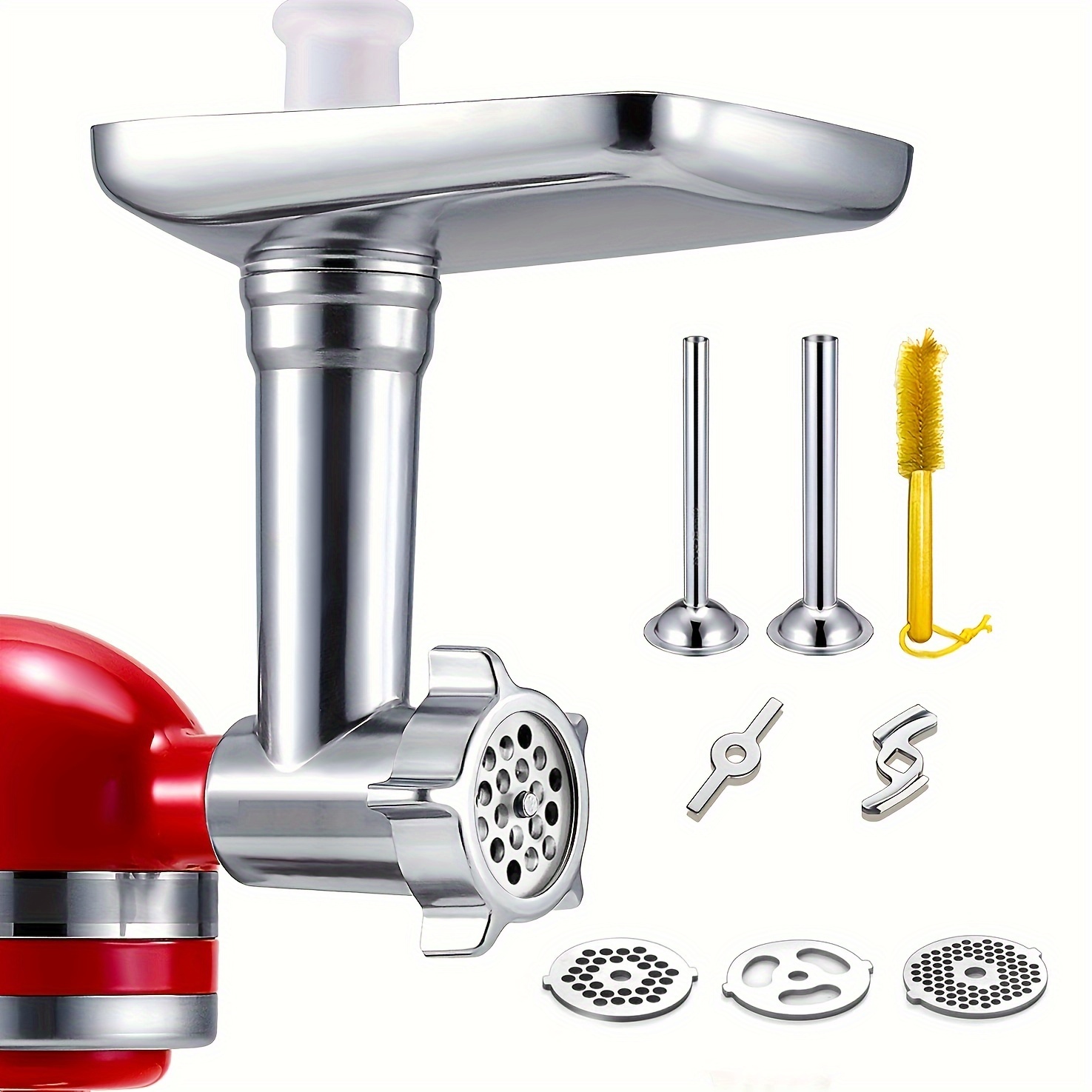Kitchen Aid Metal Food Grinder Attachments, Metal Food Grinder Attachments  For Kitchenaid Stand Mixers, Meat Grinder, Sausage Stuffer, Perfect  Attachment For Kitchenaid Mixers, Silver(machine/mixer Not Included) - Temu