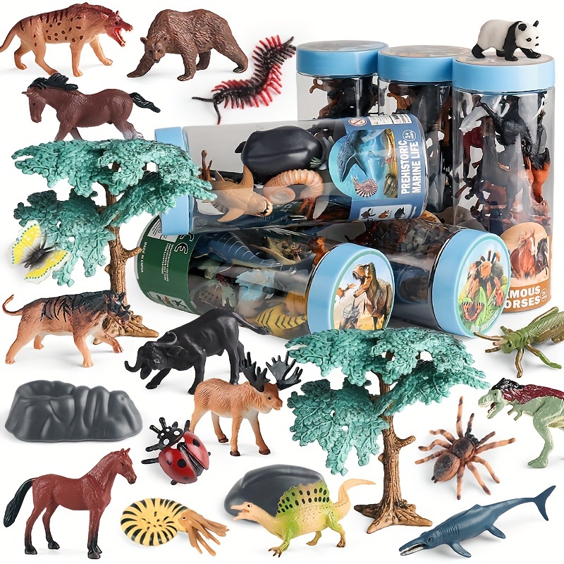  Terra by Battat 60 piezas de tubos de caballos salvajes -  Juguetes de caballos en miniatura - Juguetes de animales de plástico - Mini  figuras de animales para niños y niños