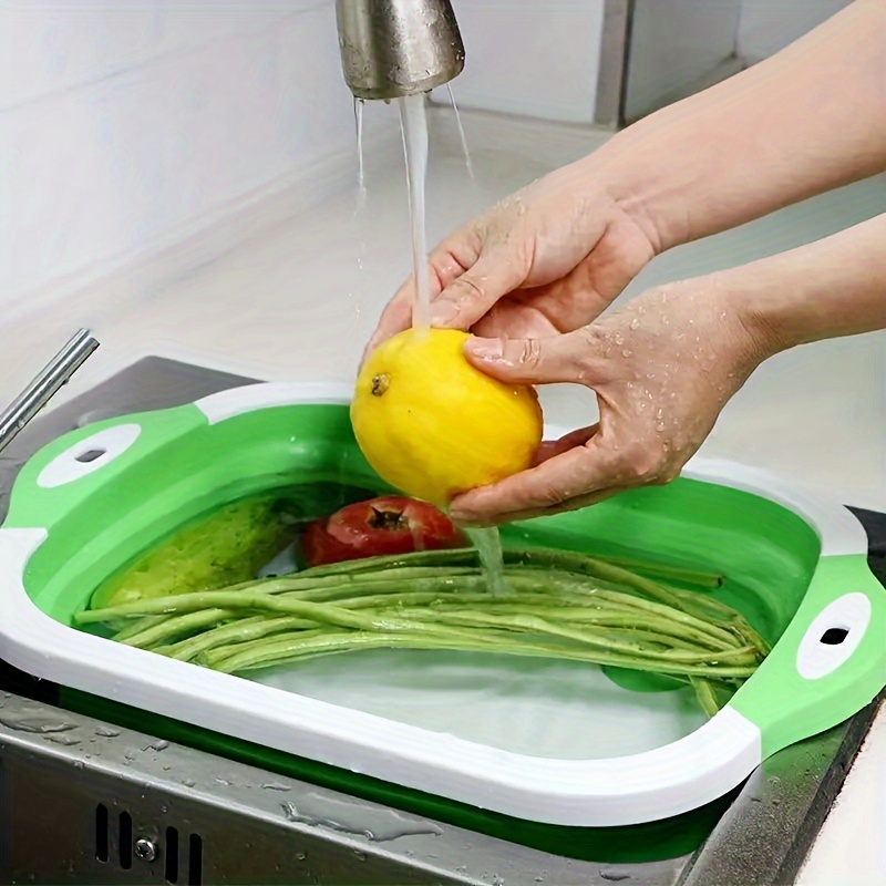 Collapsible Cutting Board With Colander Multifunction - Temu