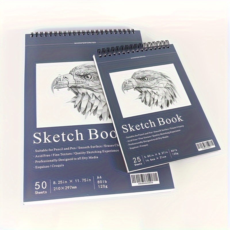 Drawing Paper, Hard Bottom Pads Sketch Books 100pcs A5 Size For