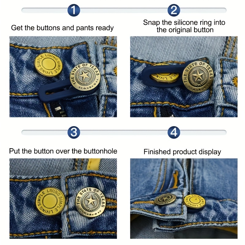 Pants Extender Button Retractable Jeans Buttons For Men And - Temu