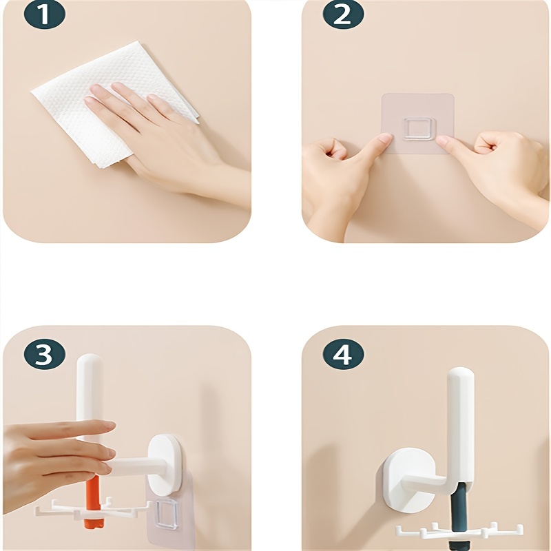 360 Rotating Hook with Sticky Punching Wall Mount