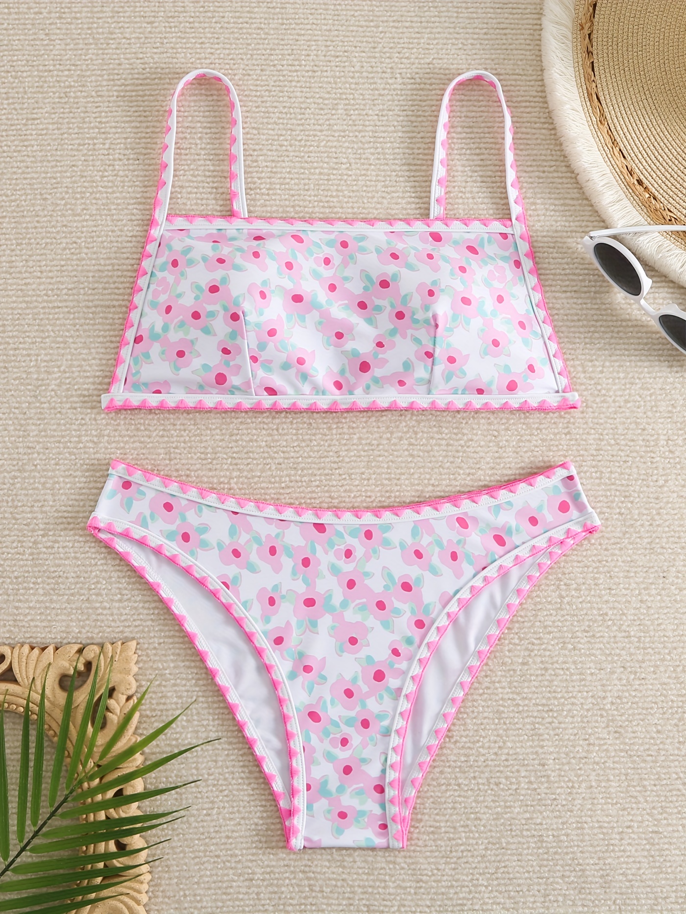 Floral Swimsuit Two Piece - Temu Canada