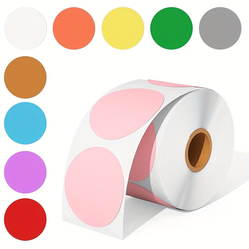 

1 Roll, 600 Labels, 2" Circle Thermal Sticker Label, Self-adhesive Round Direct Thermal Label, White Multi-purpose Roll Thermal Stickers For Business