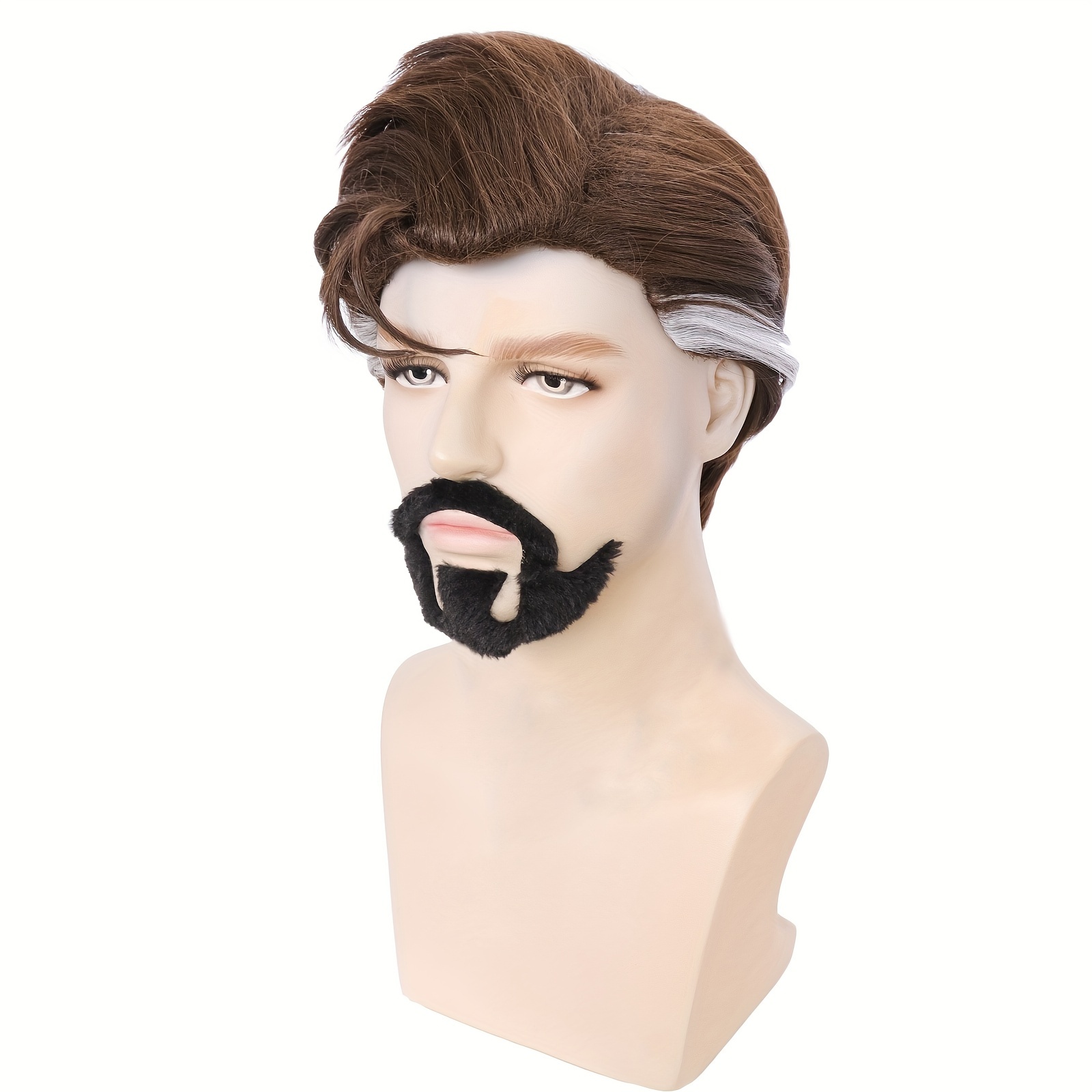 1 Beard+brown Mixed White Wig Anime Role playing Costume - Temu