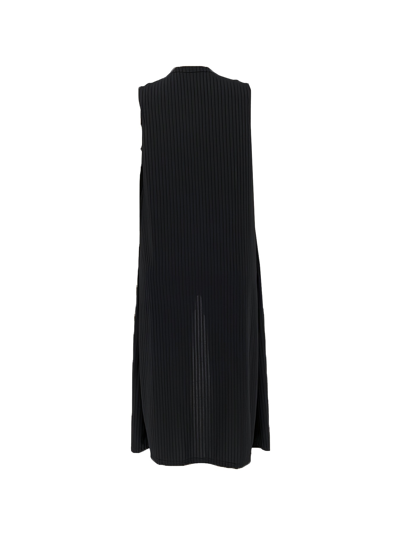 Striped Casual 2pc Set Sleeveless Cardigan & Slim Jumpsuit