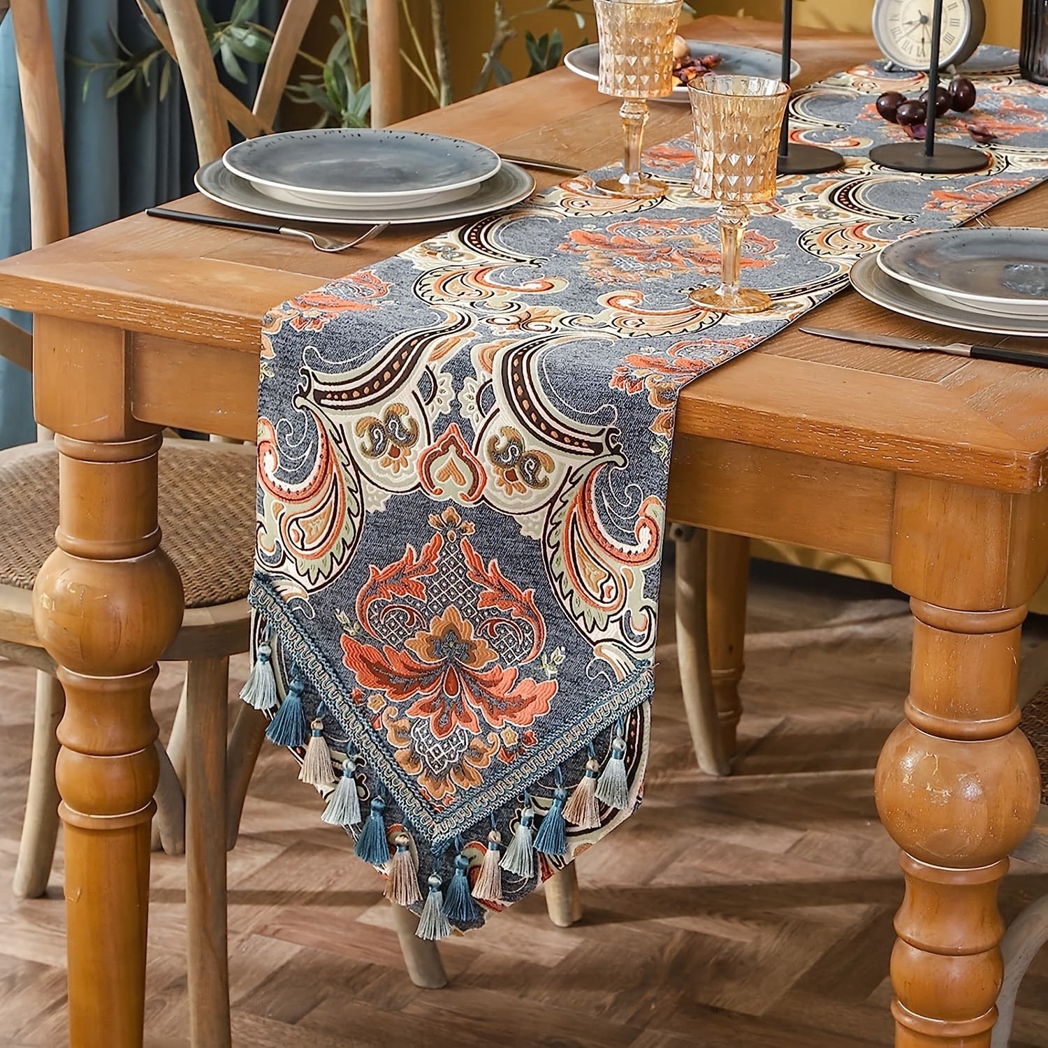 Caminos de mesa de lujo bordados de poliéster para decoración de mesa de  fiesta al aire libre del país