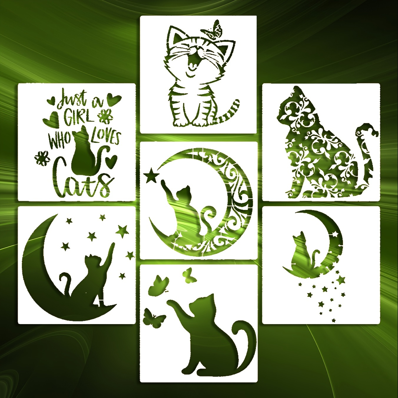 Cat Theme Stencils For Painting A4 Size Pet Hollow - Temu