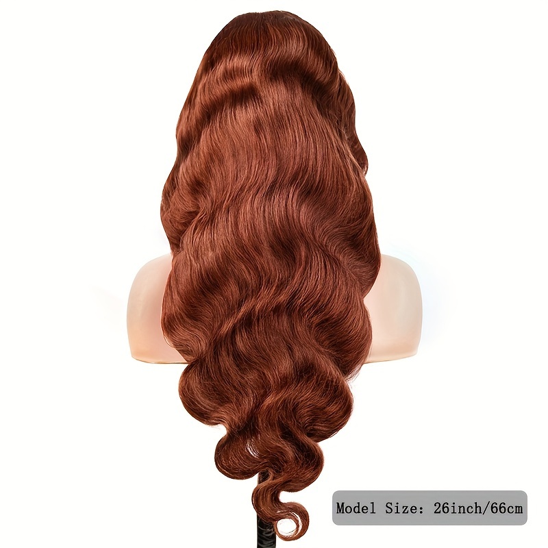 13x4 33 Reddish Brown Body Wave Lace Frontal Human Hair Wig