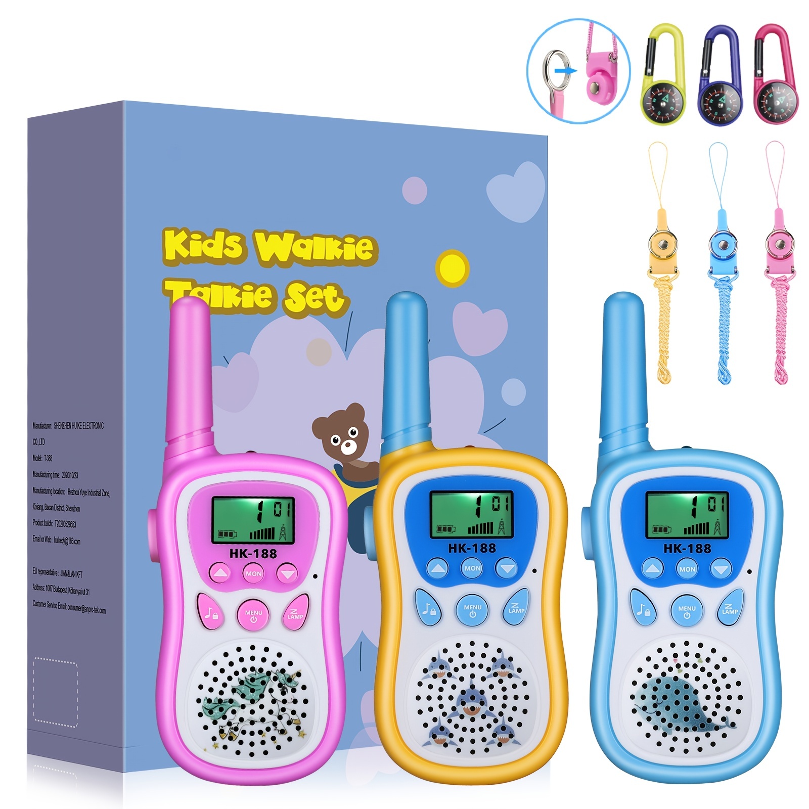 Radio Communicator Toy Girl, 3 Walkie Talkies Niños