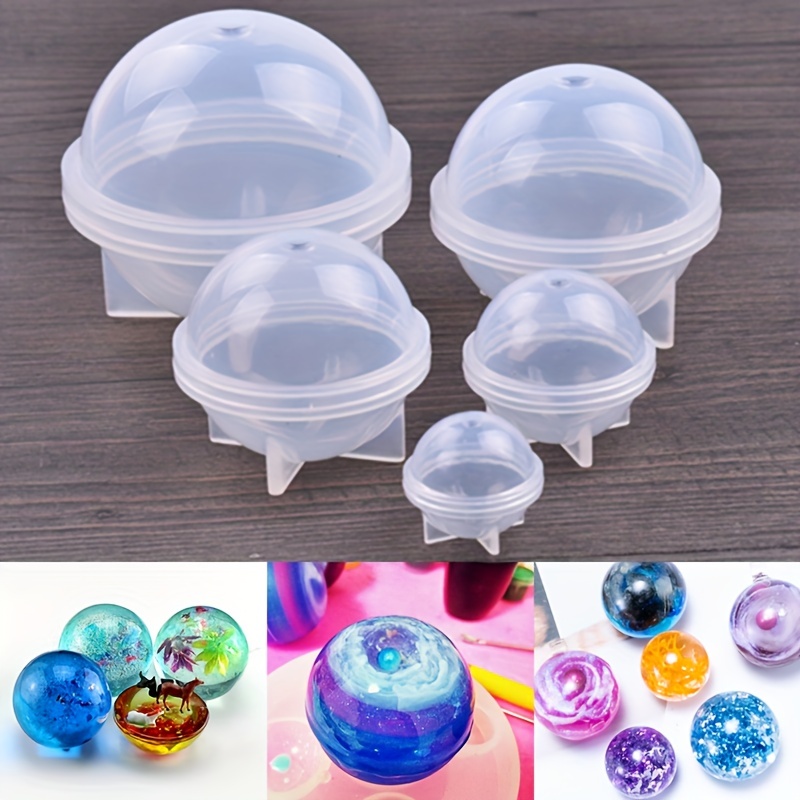 DIY One-piece Spherical Crystal Epoxy Resin Mold Dry Flower Sphere Mirror Silicone  Mold