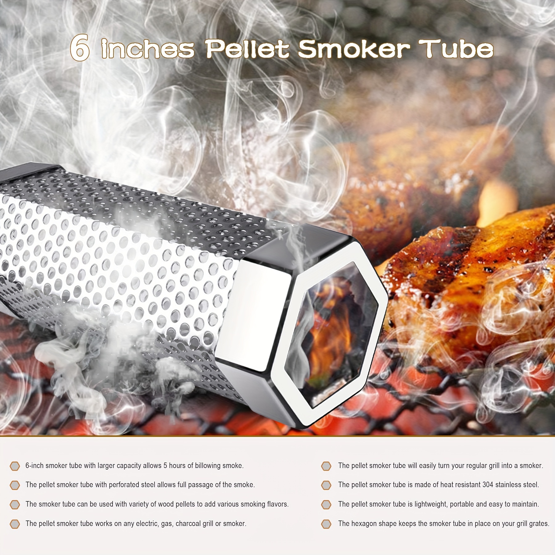 Smoke Tube for Pellet Smoker, 12'' Smoker Tube for Pellet Grill - Hot or  Cold Smoker Accessories for Electric Gas Charcoal Grilling, Premium  Stainless