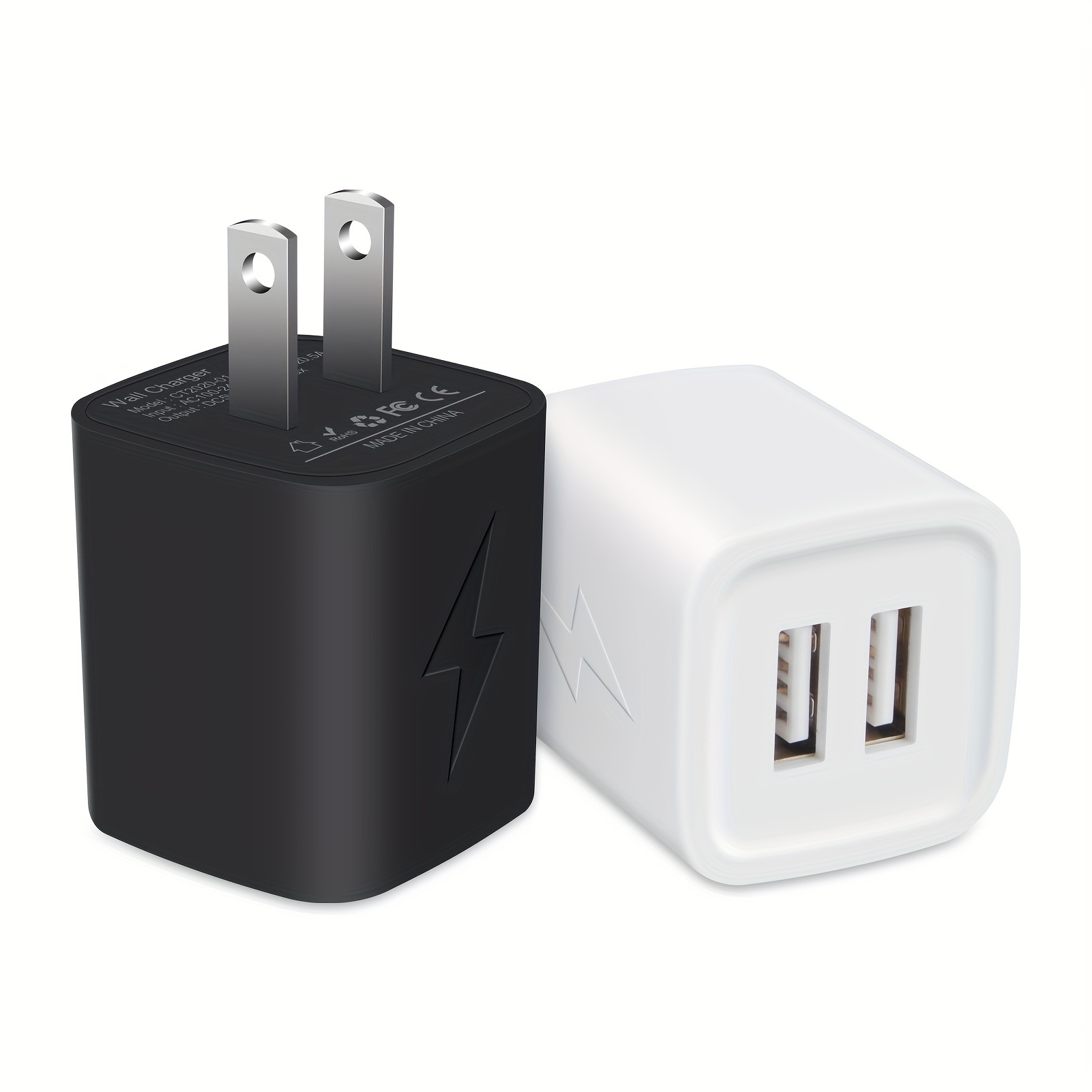 

2usb Wall Block Power Adapter 2.1a Dual Ports Quick Charger Cube For For